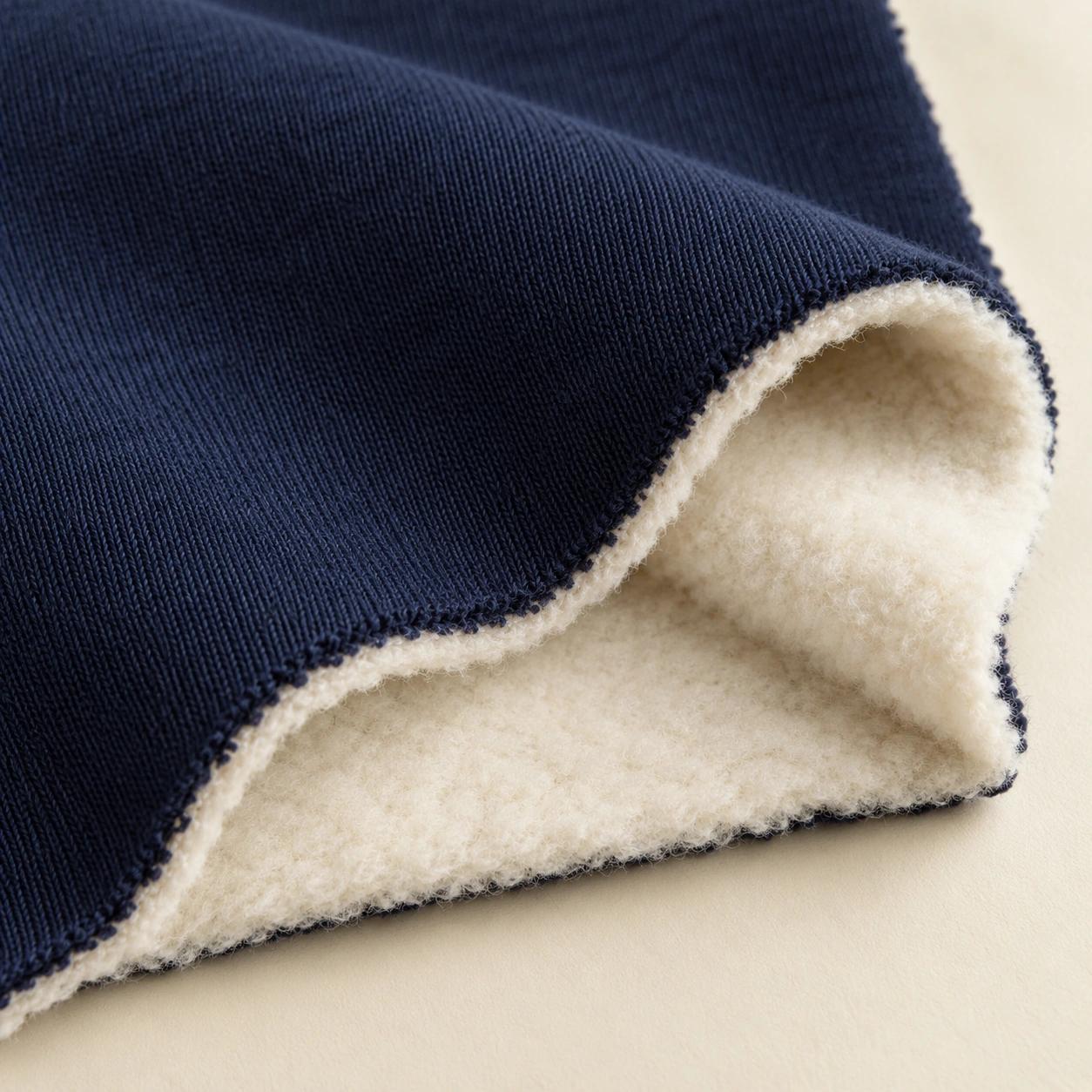 Representative brushed sweatshirt fleece texture; generated illustration.